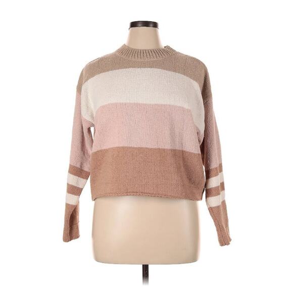 Sweet Envy Preppy Sweater Fisherman Dolman Sleeve, Monochromatic Striped Size XL - Picture 1 of 5